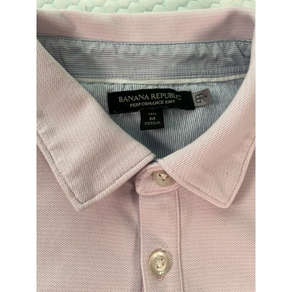Banana Republic Mens Performance Knit Collar Polo Short Sleeve Shirt Sz Medium M